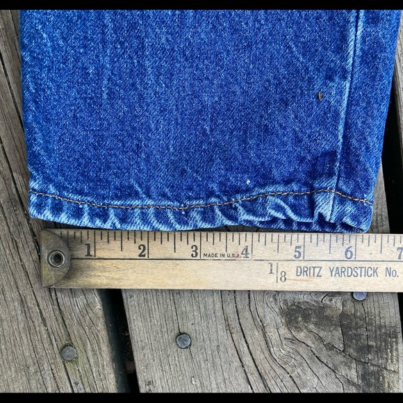 LEVI’S Vintage Jeans Retro USA MADE Cotton High Rise Tapered Blue Denim Size 14 - Picture 7 of 16